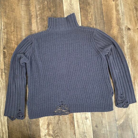 POL Distressed Chunky Knit Mock Neck Sweater Whimsigoth Grunge Chenille Small - Picture 4 of 8
